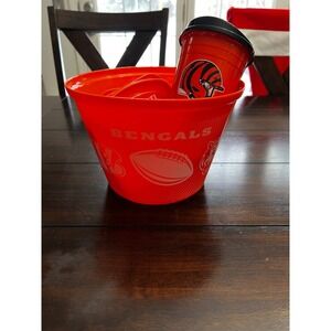 NWT NFL Cincinnati Bengals Bowl, W/ Coffee‎ Tumbler & 2 Snack Container Set